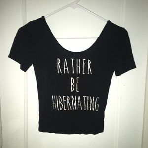 Black tight crop top